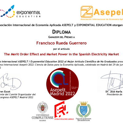 Diploma Ganador Premio Asepelt Exponential Educ
