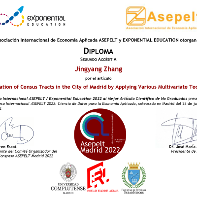 Diploma Segundo Accesit Premio Asepelt Exponent